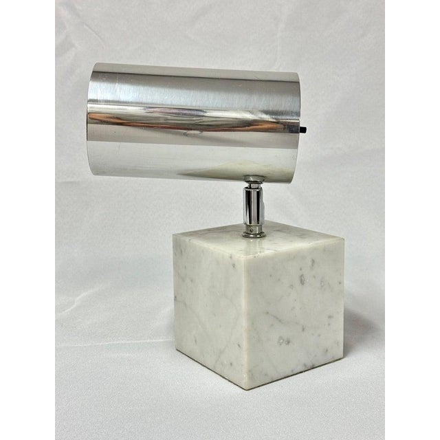 Neal Small for Koch & Lowy Chrome and Marble Spotlight Table Lamp For Sale In New York - Image 6 of 18