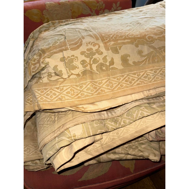 Art Nouveau Fortuny Carnavalet Rare Vintage Curtains For Sale - Image 3 of 9