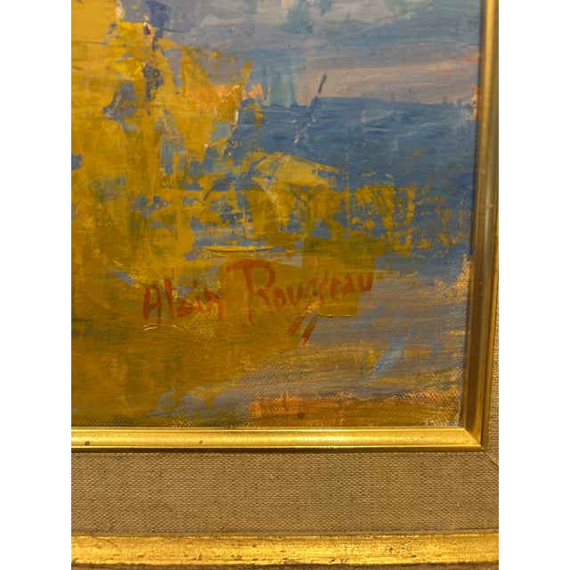 Original painting by Alain Rousseau of flowers in a vase.