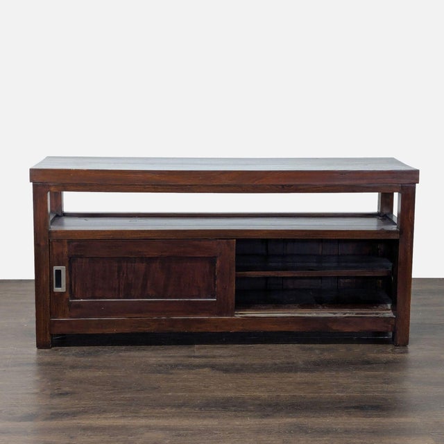 Japanese Storage Cabinet With Sliding Doors For Sale - Image 4 of 8