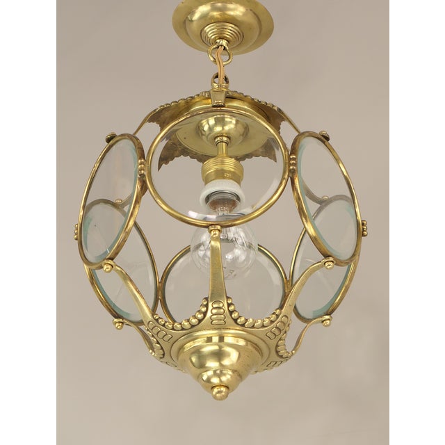 Gold Art Deco Viennese Lantern, Austria, 1920s For Sale - Image 8 of 8