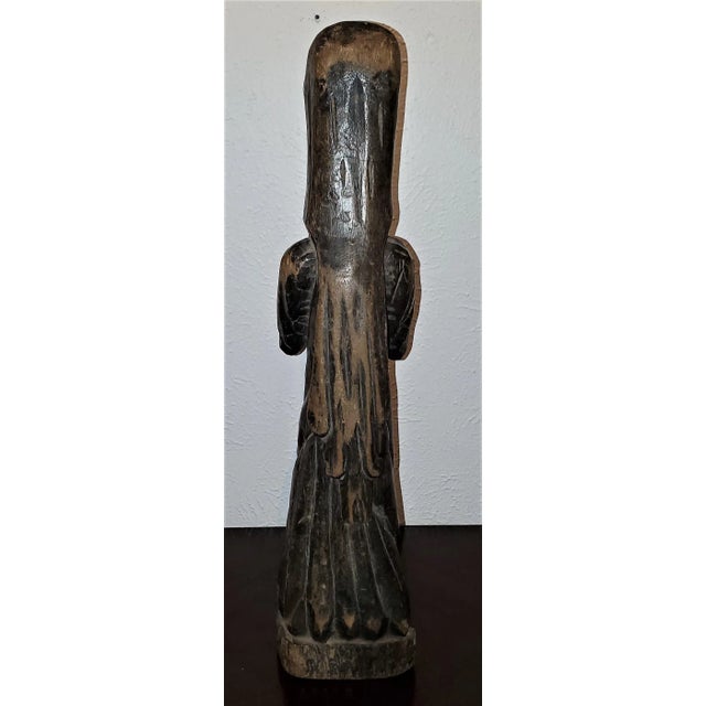 Black Vintage African Carved Wooden Nun For Sale - Image 8 of 11