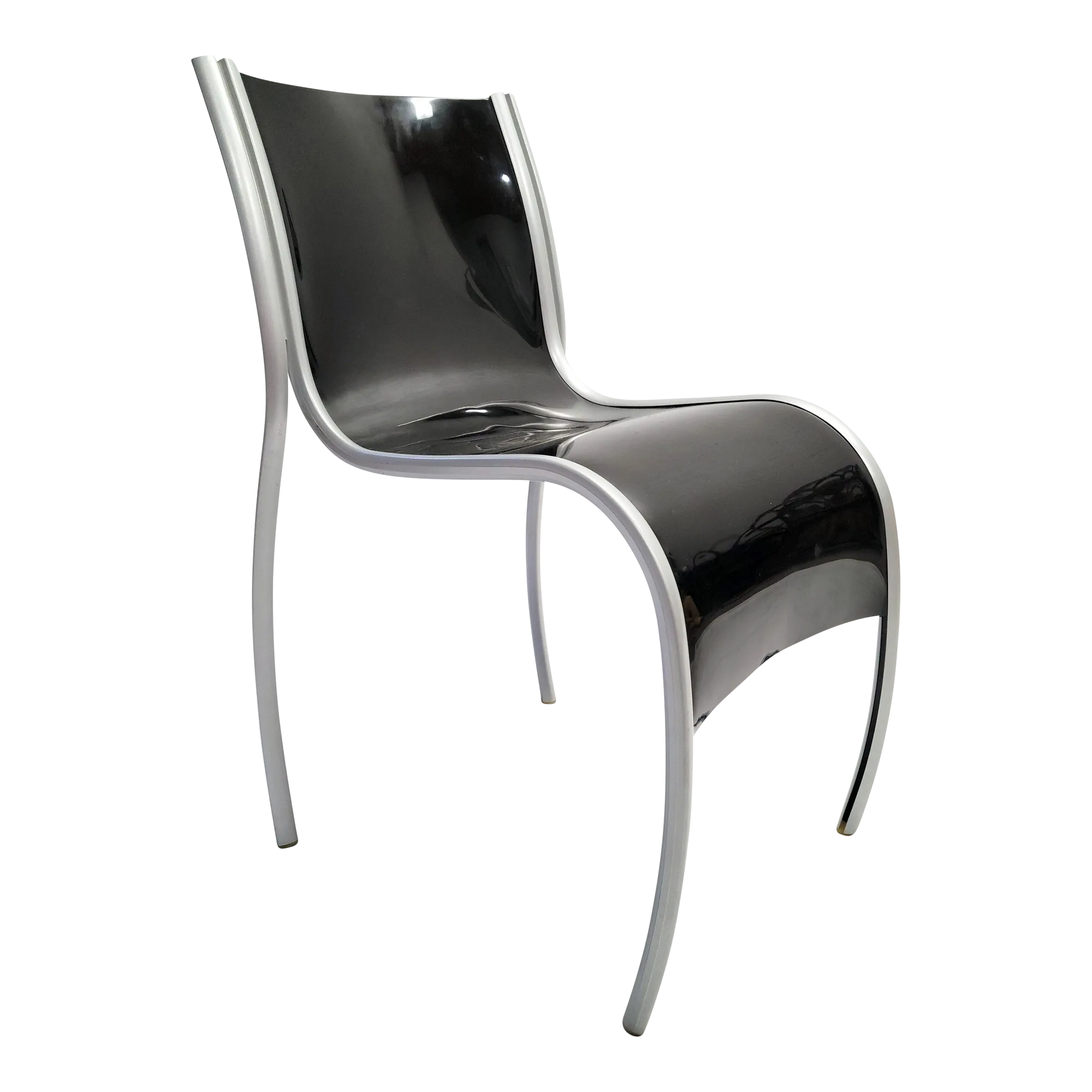 Signed Black Fpe Chair by Ron Arad for Kartell | Chairish