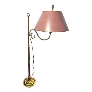 Vintage Brass Floor Lamp with Fabric Shade from Schulz & Adam, 1960s For Sale