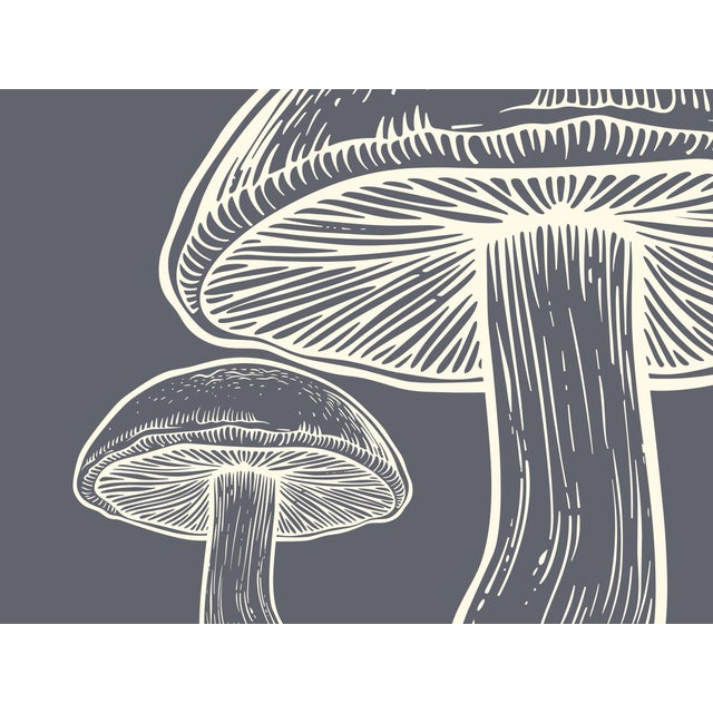 Two 16 x 20 fine Art prints Mushrooms gray color-way Graphics by us