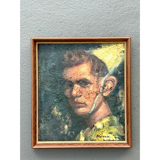 Mid 20th Century Vintage Figurative Oil Painting on Canvas For Sale - Image 5 of 12