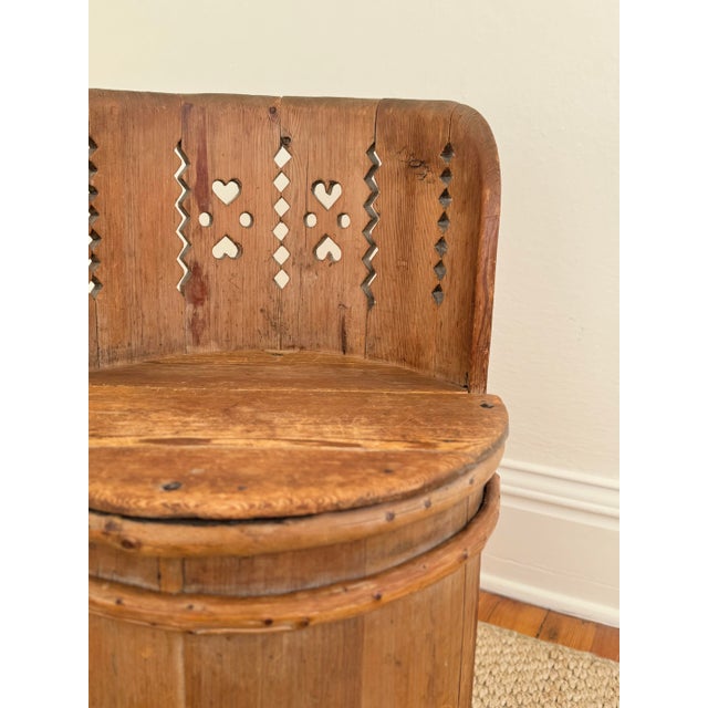 Wood Early 19th C Swedish Kubbstol Chair, in Alpine Pine For Sale - Image 7 of 9