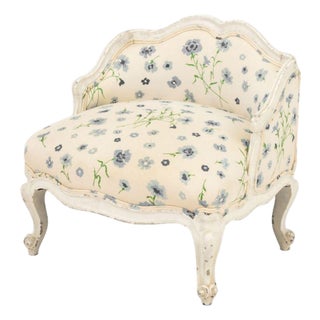 Louis XV Style Floral Upholstered Child's Bergere For Sale