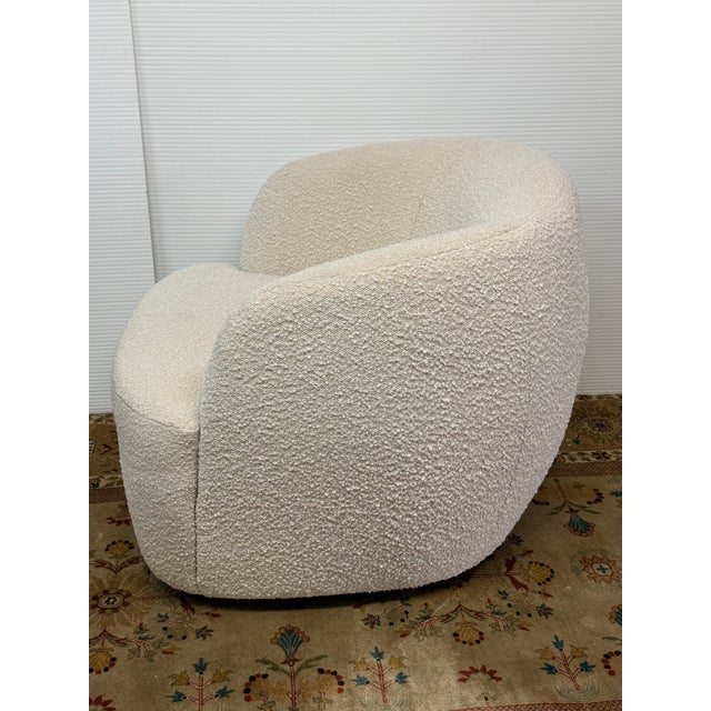 Textile Goop for Cb2 Gwyneth Swivel Chair, Ivory Boucle For Sale - Image 7 of 12
