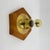Vintage Hexagonal Wall Lamp with Pine Wood and Brass, 1970s For Sale - Image 9 of 16
