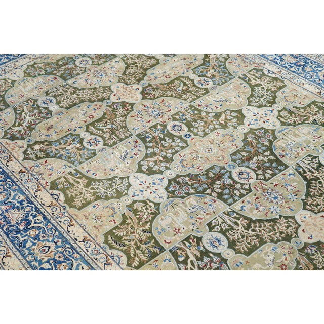 Light Green Vintage Nain Habibian Rug 5'5'' X 8'3'' For Sale - Image 8 of 11