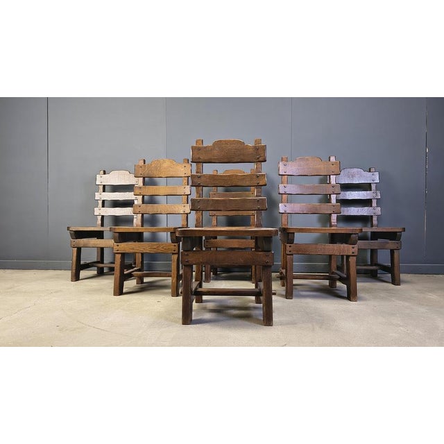 Vintage Brutalist Dining Chairs, 1960s, Set of 6 For Sale - Image 10 of 14