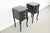 1940s Antique French Rococo Style Black Lacquered Nightstands, a Pair For Sale - Image 5 of 13
