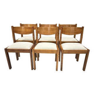 Vintage Orme Chairs attributed to Maison Regain, France, 1980, Set of 6 For Sale
