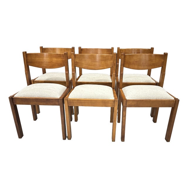 Vintage Orme Chairs attributed to Maison Regain, France, 1980, Set of 6 For Sale