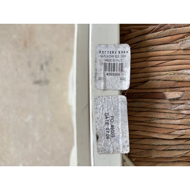 Pottery Barn Napolean Cream Rush Bottom Side Chair For Sale In Philadelphia - Image 6 of 6
