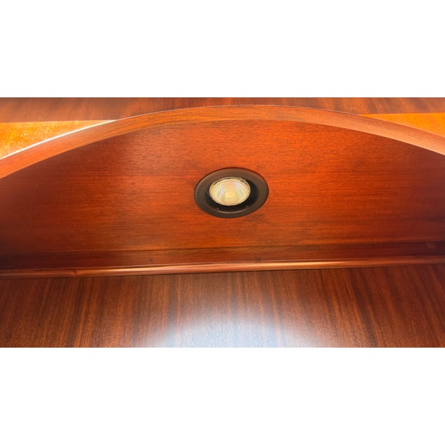 Maitland-Smith Neoclassical Empire-Style Illuminated Mahogany Bookcase For Sale - Image 10 of 14