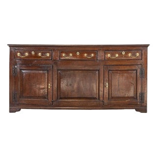 George III English Oak Dresser Base, 1790s For Sale