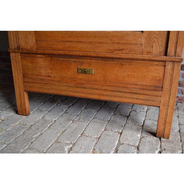 Antique Oak Art Deco Display Cabinet For Sale - Image 6 of 10