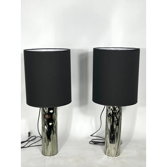 Mid-Century Modern Murano Glass Table Lamps from Barovier & Toso, 1970s, Set of 2 For Sale - Image 3 of 9