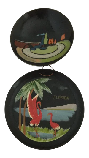 Vintage Souvenir Lacquerware - A Pair