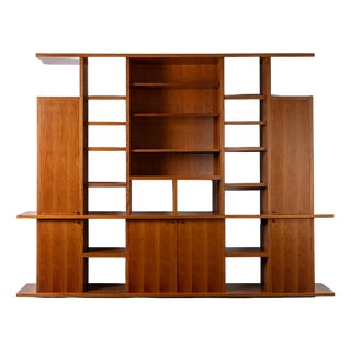 Vintage Italian Modern Walnut Bookcase, 1960s For Sale