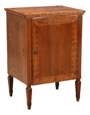 Walnut Bedside Table with Inlays