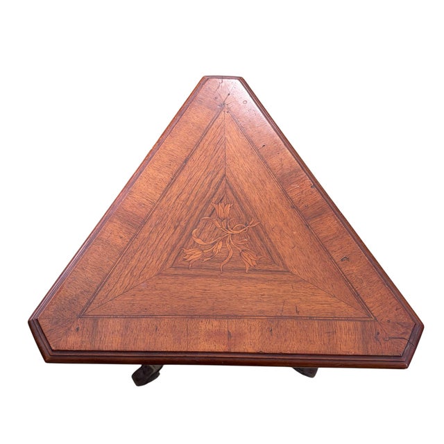Late 19th-Century English Triangular Accent Table Cugini Lanzani For Sale - Image 9 of 10