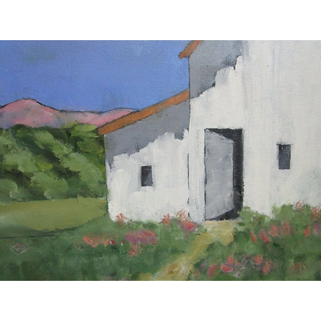 2020s White Farmhouse Fields 16x20 Lynne French California Landscape O/C For Sale - Image 5 of 5