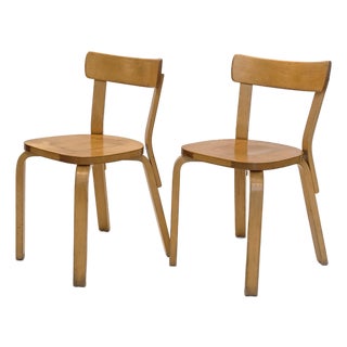 Model 69 Chairs by Alvar Aalto for Artek, Finland, 1950s, Set of 2 For Sale