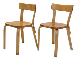 Model 69 Chairs by Alvar Aalto for Artek, Finland, 1950s, Set of 2