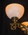 Gold Art Deco Six-Light Chandelier in Brass and Tinted Glass, 1930 For Sale - Image 8 of 18
