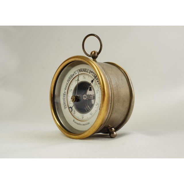 1890 -1911 Small French Desk Desktop Aneroid Barometer With Open Dial ...