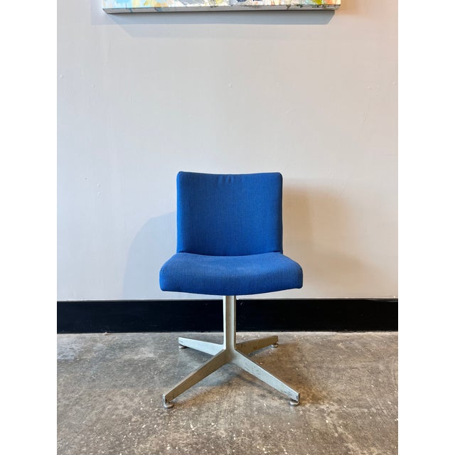 Vintage GoodForm Aluminum Base Chairs. Blue Tweed-like fabric can be upholstered to suit. Sold individually.