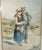 Realism Quality Antique 19th Century Signed Man Lady Woman Realism Watercolor Painting For Sale - Image 3 of 9