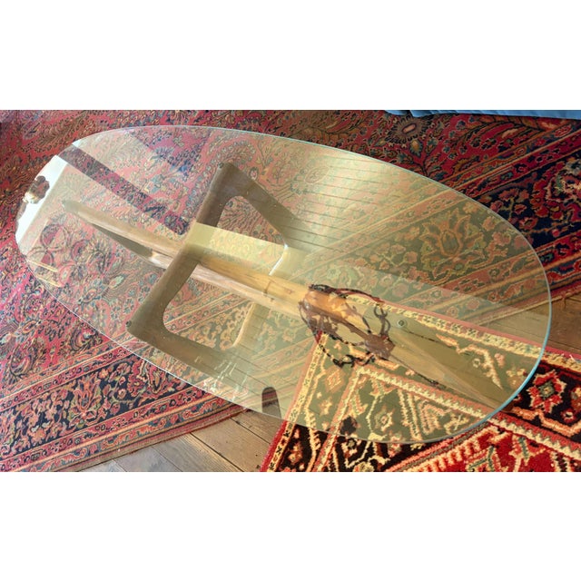 Mid-Century Modern Vintage Mid Century Modern Adrian Pearsall Walnut Bow-Tie Glass Top Coffee Table For Sale - Image 3 of 9