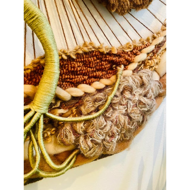 Brown 1970s Boho Tree of Life Woven Fiber Art For Sale - Image 8 of 10
