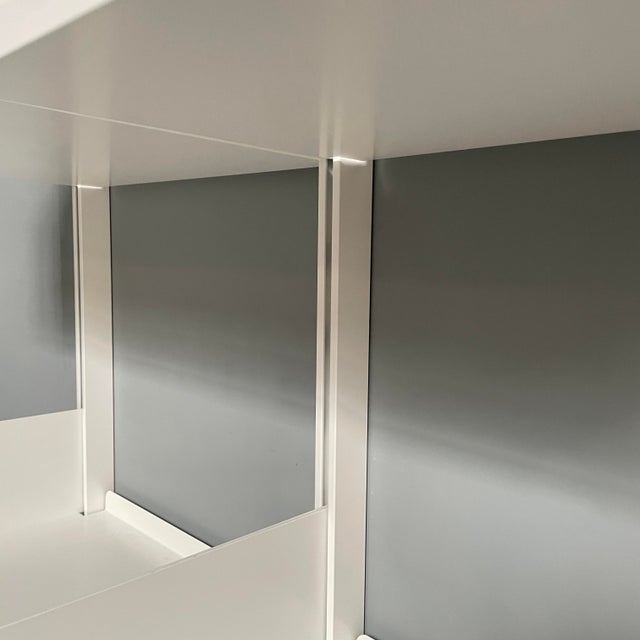 Italian Modern White Metal Bookcase by Kriptoninte, 1980s For Sale - Image 6 of 15