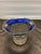 Westmorland Vintage Westmoreland Glass Cobalt Blue & Silver Overlay Candy Dish Floral Urn For Sale - Image 4 of 11