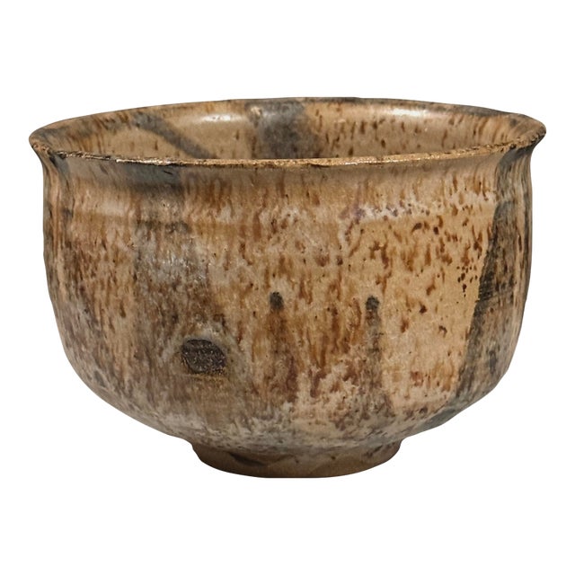 Vintage Abstract Expressionist Drip Glaze Ceramic Bowl, Signed For Sale