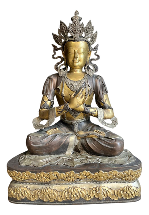 Vintage Large Brass Nepalese Sitting Buddha