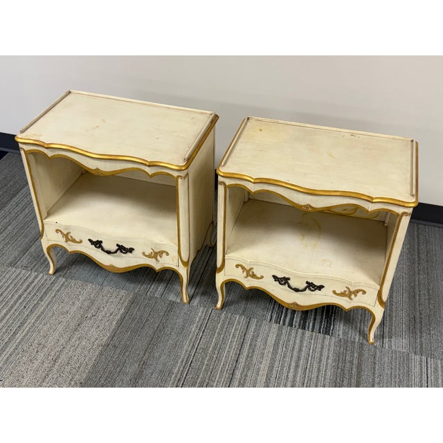 French Provincial John Widdicomb "Classic" French Provincial Nightstand ~ a Pair For Sale - Image 3 of 11