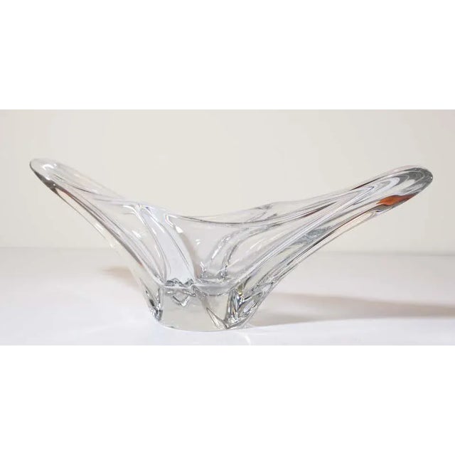 Sculptural Curvilinear Art Glass Fruit Bowl by Daum France For Sale In Palm Springs - Image 6 of 11