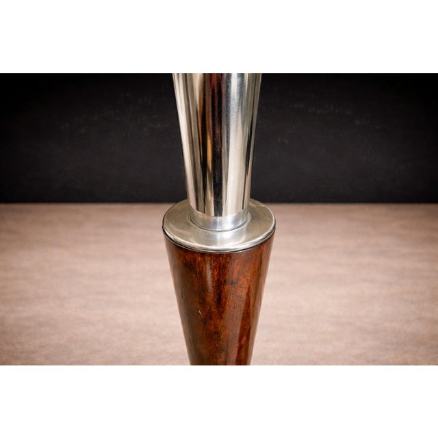 Wood Pair of “Torchierre” Floor Lamps in Rosewood, Crystal & Metal, Unknown, 1950s - Lot 474A For Sale - Image 7 of 10