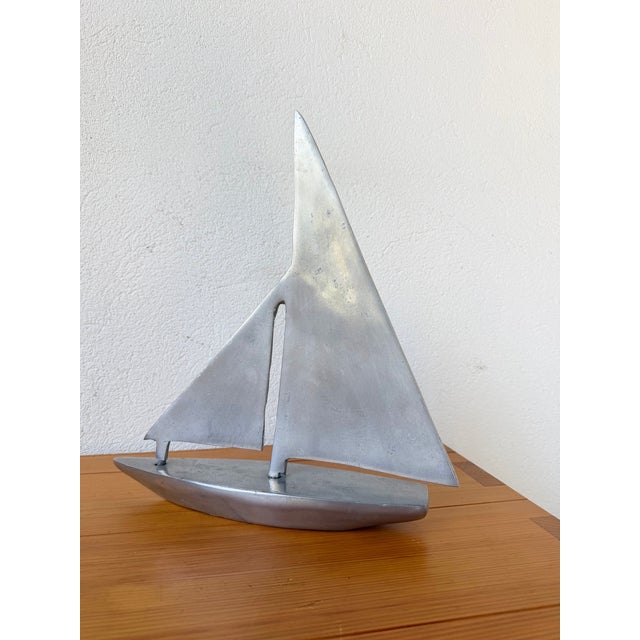 Vintage Polished Aluminum Sailboat, 1970s For Sale - Image 12 of 18