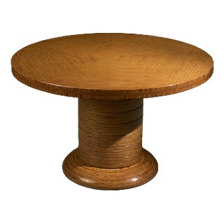 Pentagono Round Center Table in Layered Plywood by Pino Pedano, Italy, Late 1970s For Sale