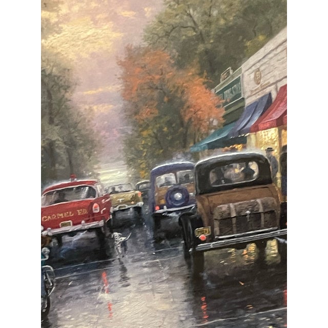 Late 20th Century Kinkade, Thomas. Carmel, Sunset on Ocean Avenue Limited Edition Framed Lithograph. For Sale - Image 4 of 12