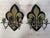 Brass Late 19th Century Victorian Fleur De Lis Ebonized Walnut and Brass Candle Sconces - a Pair For Sale - Image 8 of 8