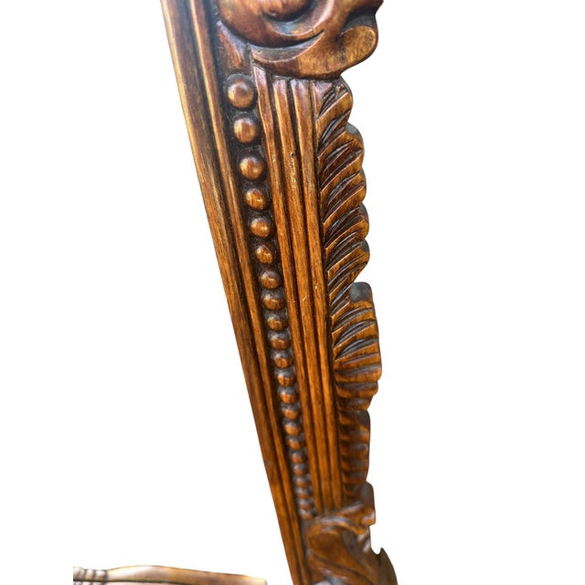 Vintage French Rocco Style Hand Carved Wood Wall Mirror For Sale - Image 10 of 11