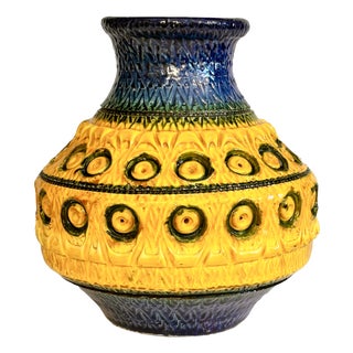 Mid-Century Art Ceramic Vase with Three-Dimensional Decoration from Bitossi, Italy, 1960s For Sale